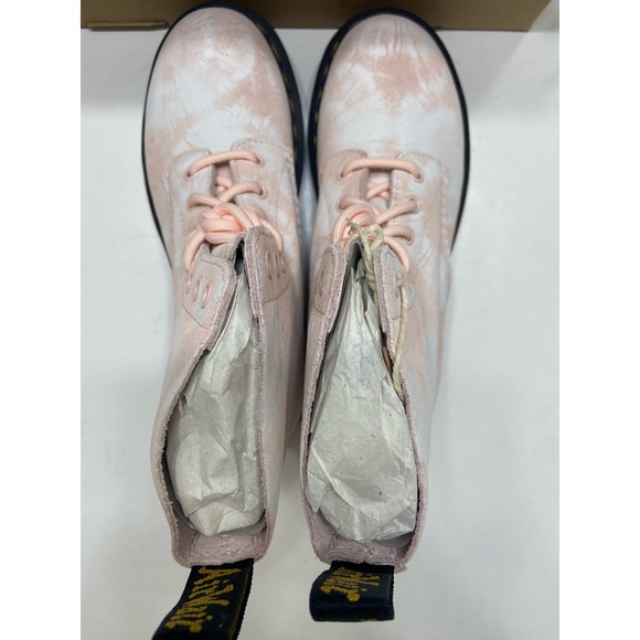 NEW Dr. Martens 1460 Pascal Women’s 8-Eye Lace Boots Tie Dye Suede Pink/White 7 - Picture 4 of 13